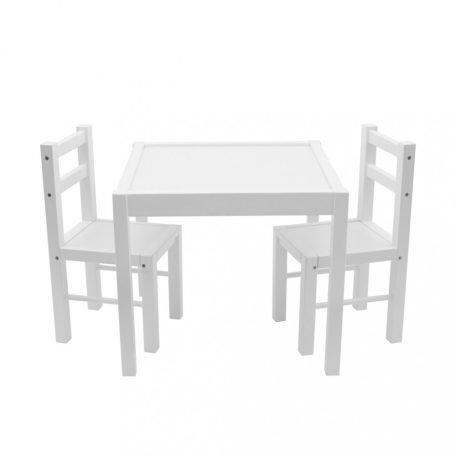 Gyerek fa asztal székkel fehér