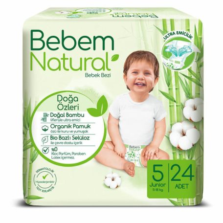 BEBEM NATURAL PELENKA (5-ÖS) 11 - 18 KG (24 DB/CS)