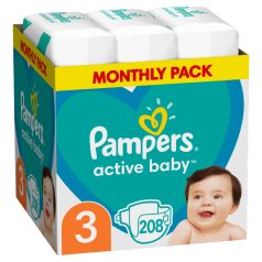 Pampers Active Baby nadrágpelenka 3 Midi 6-10 kg 208db