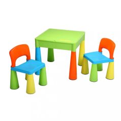 Gyerek asztal +2db szék multi color