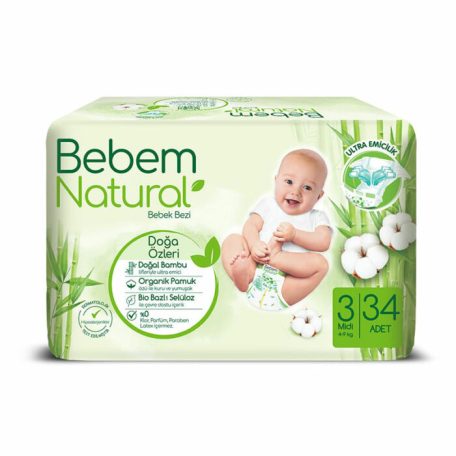 BEBEM NATURAL PELENKA (3-AS) 4 - 9 KG (34 DB/CS)