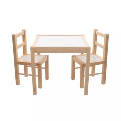 Gyerek fa asztal székkel natúr