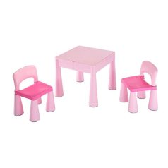 Gyerek asztal +2db szék rózsaszín