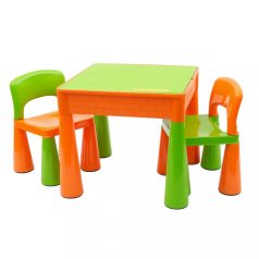 Gyerek asztal +2db szék narancssárga