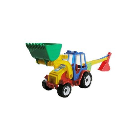 Játék markolós traktor kiegészítővel 47 cm